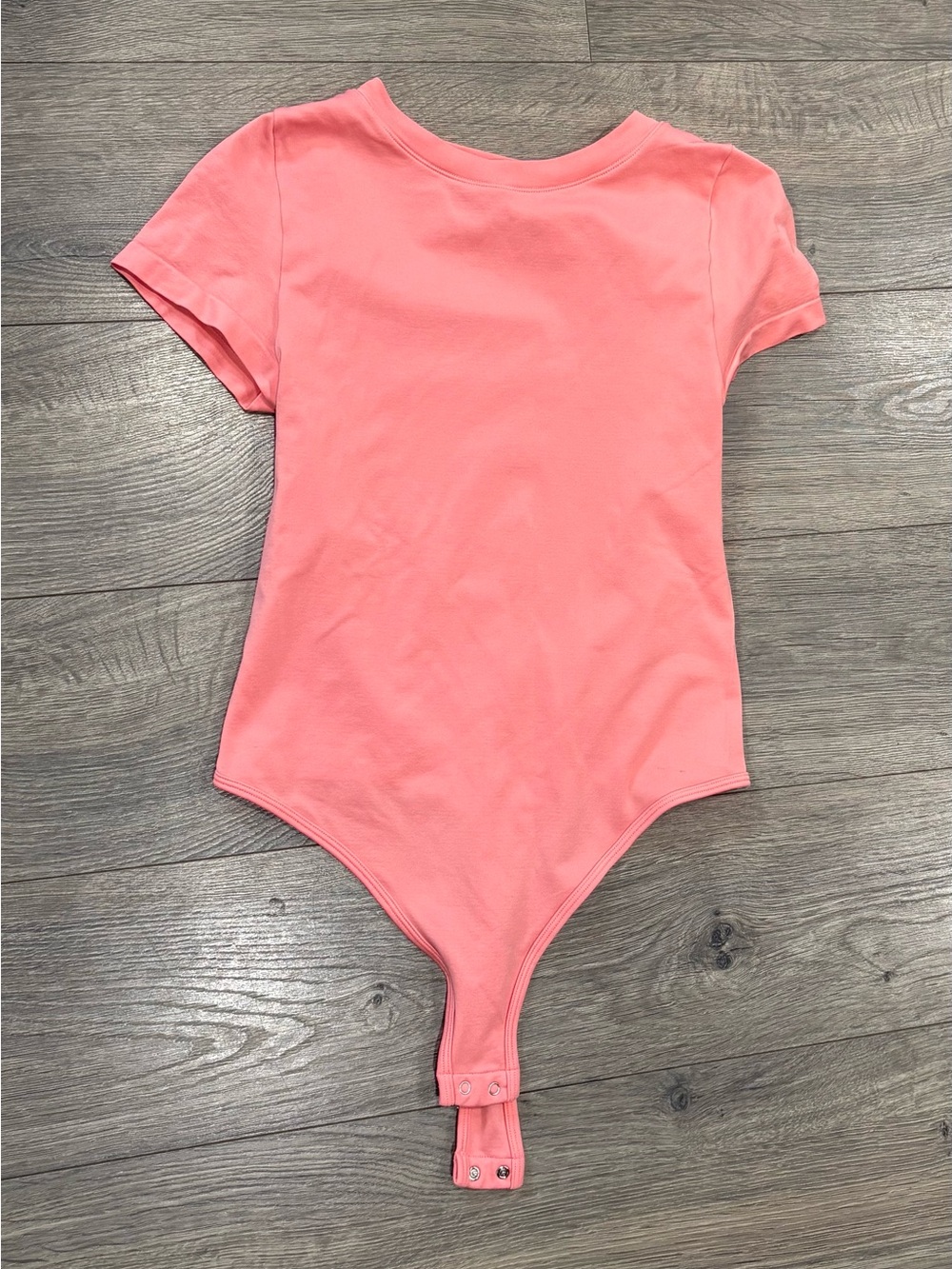 Girls Coral Pink Short Sleeve One-Piece Bodysuit